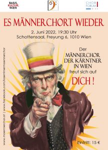 Männerchor der Kärntner in Wien - Frühjahrskonzert @ Wien: Schottensaal der Schottenpfarre