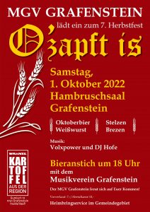 MGV Grafenstein - 7. Herbstfest "O`zapft is" @ Grafenstein: Hamburschsaal