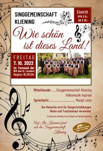 Singgemeinschaft Kliening - Konzert "Wie schön ist dieses Land" @ Bad St. Leonhard: Turnsaal der NMS