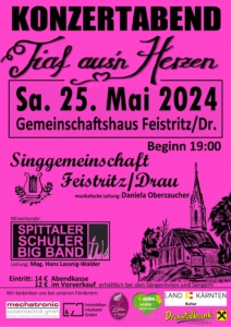 Singgemeinschaft Feistritz/Drau - Konzertabend "Tiaf aus`n Herzn" @ Feistritz/Drau: Gemeinschaftshaus