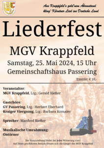 MGV Krappfeld - Liederfest @ Passering: Gemeinschaftshaus