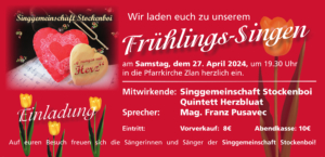 Singgemeinschaft Stockenboi - Frühlings-Singen @ Zlan: Pfarrkirche