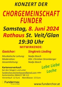 Chorgemeinschaft Funder - Konzert @ St. Veit/Glan: Rathaus
